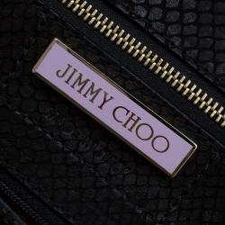 Pre Owned Jimmy Choo Black Snake Embossed and Snake Detail Sling Bag
