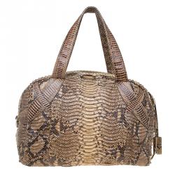 مملوكة مسبقًا حقيبة يد جيمي تشو جلد ثعبان بيج