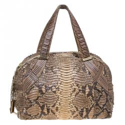 مملوكة مسبقًا حقيبة يد جيمي تشو جلد ثعبان بيج