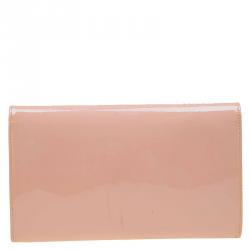 Pre Owned Jimmy Choo Blush Pink Patent Leather Reese Wallet Clutch