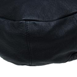 Pre Owned Jimmy Choo Black Leather Studded Handle Sky Hobo