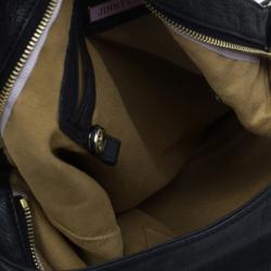 Pre Owned Jimmy Choo Black Leather Studded Handle Sky Hobo