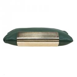 مملوكة مسبقًا Jimmy Choo Green Leather Carrie Clutch