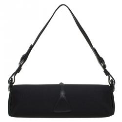 Pre Owned Jimmy Choo Black Satin Crystal Tulita Clutch