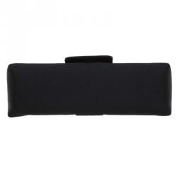 Pre Owned Jimmy Choo Black Satin Crystal Tulita Clutch