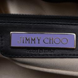 Pre Owned Jimmy Choo Black Satin Crystal Tulita Clutch