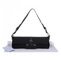 Pre Owned Jimmy Choo Black Satin Crystal Tulita Clutch