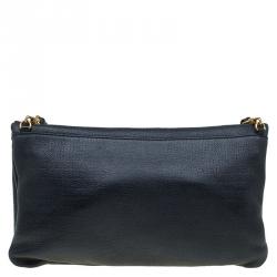 Marc by Marc Jacobs Black Leather Too Hot To Party Foldover Clutch
