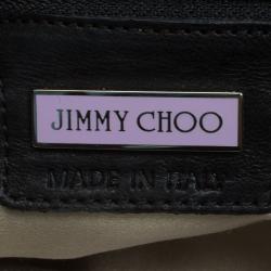 Pre Owned حقيبة كلتش جيمي تشو شاندرا جلد أسود