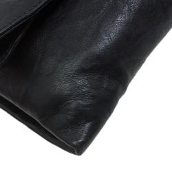 Pre Owned حقيبة كلتش جيمي تشو شاندرا جلد أسود