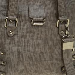 Pre Owned Jimmy Choo Beige Lizard Embossed Leather Large Blanche Satchel