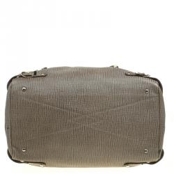 Pre Owned Jimmy Choo Beige Lizard Embossed Leather Large Blanche Satchel