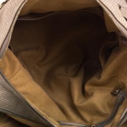 Pre Owned Jimmy Choo Beige Lizard Embossed Leather Large Blanche Satchel