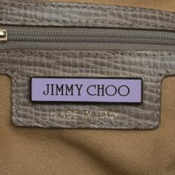 Pre Owned Jimmy Choo Beige Lizard Embossed Leather Large Blanche Satchel