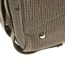 Pre Owned Jimmy Choo Beige Lizard Embossed Leather Large Blanche Satchel