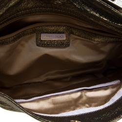 Jimmy Choo Gold Leather Chandra Clutch