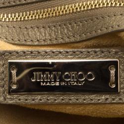 Jimmy Choo Gold Leather Large Sky Bangle Hobo