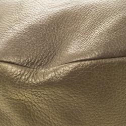 Jimmy Choo Gold Leather Large Sky Bangle Hobo