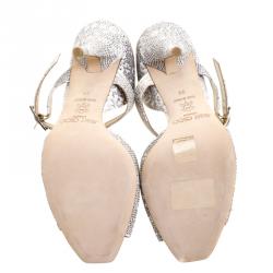 Pre Owned Jimmy Choo Grey Reptile Embossed Leather Lace Mary Jane Pumps Size 39