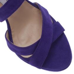 مملوكة مسبقًا Jimmy Choo Purple Suede Vamp Platform Sandals Size 37