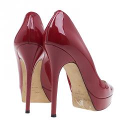 Jimmy Choo Red Patent Cosmic Platform Pumps Size 38