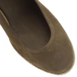 Pre Owned حذاء روكي جيمي تشو باسيتا جلد مدبوغ وفلين أخضر عسكري مقاس 39