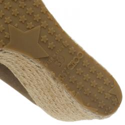 Pre Owned حذاء روكي جيمي تشو باسيتا جلد مدبوغ وفلين أخضر عسكري مقاس 39