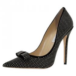 مملوكة مسبقًا Jimmy Choo Black Studded Suede Maya Pointed Toe Pumps Size 40