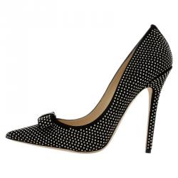 مملوكة مسبقًا Jimmy Choo Black Studded Suede Maya Pointed Toe Pumps Size 40