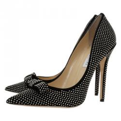 مملوكة مسبقًا Jimmy Choo Black Studded Suede Maya Pointed Toe Pumps Size 40