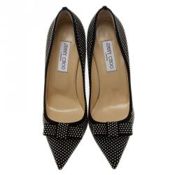 مملوكة مسبقًا Jimmy Choo Black Studded Suede Maya Pointed Toe Pumps Size 40