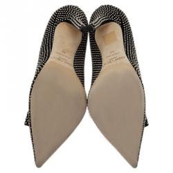 مملوكة مسبقًا Jimmy Choo Black Studded Suede Maya Pointed Toe Pumps Size 40
