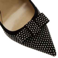 مملوكة مسبقًا Jimmy Choo Black Studded Suede Maya Pointed Toe Pumps Size 40