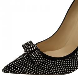 مملوكة مسبقًا Jimmy Choo Black Studded Suede Maya Pointed Toe Pumps Size 40