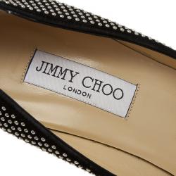 مملوكة مسبقًا Jimmy Choo Black Studded Suede Maya Pointed Toe Pumps Size 40