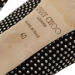مملوكة مسبقًا Jimmy Choo Black Studded Suede Maya Pointed Toe Pumps Size 40