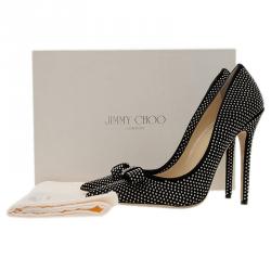 مملوكة مسبقًا Jimmy Choo Black Studded Suede Maya Pointed Toe Pumps Size 40