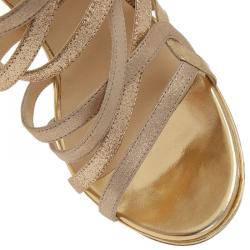 Pre Owned صندل جيمي تشو دارت سترابي ذهبي براق مقاس 38.5