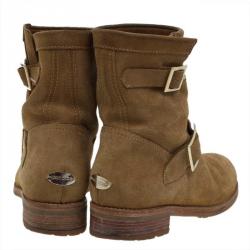 مملوكة مسبقًا Jimmy Choo Beige Suede Youth Biker Boots Size 38