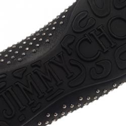 مملوكة مسبقًا حذاء سليبر جيمي تشو أسود مرصع سموكينج وييل مقاس38