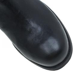 Pre Owned حذاء بوت جيمي تشو يول بايكر جلد مجعد أسود مقاس 40.5 