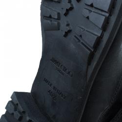 Pre Owned حذاء بوت جيمي تشو يول بايكر جلد مجعد أسود مقاس 40.5 