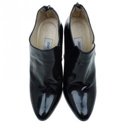 Pre Owned Jimmy Choo Black Patent Ankle Boots Size 38.5