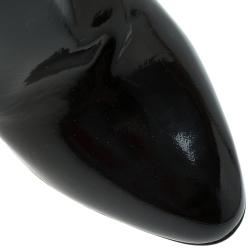 Pre Owned Jimmy Choo Black Patent Ankle Boots Size 38.5