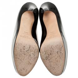 Pre Owned Jimmy Choo Two Tone Leather Sepia Platform Pumps Size 37.5