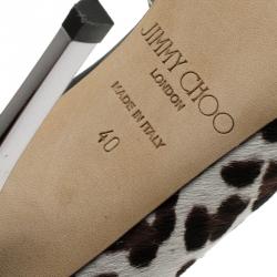 Pre Owned Jimmy Choo Leopard Print Pony Hair Willis D'Orsay Pointed Pumps Size 40