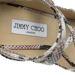 مملوكة مسبقًا Jimmy Choo Multi Color Python Arica Criss Cross Platform Sandals Size 41
