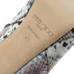 مملوكة مسبقًا Jimmy Choo Multi Color Python Arica Criss Cross Platform Sandals Size 41