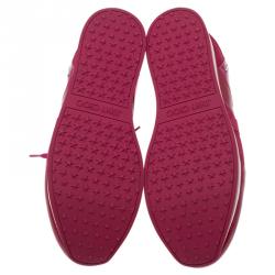 Pre Owned Jimmy Choo Pink Suede and Leather London Sneakers Size 39