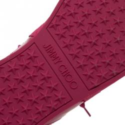 Pre Owned Jimmy Choo Pink Suede and Leather London Sneakers Size 39